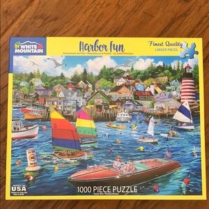 Like New ⛵️ White Mountain Harbor Fun Puzzle - 1000 Pieces